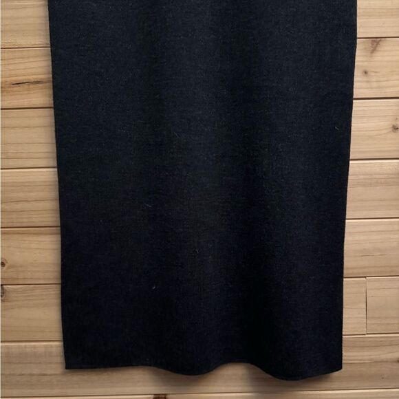 Vintage Talbots Size Medium Petite Charcoal Gray Wool Maxi Dress - Picture 4 of 11
